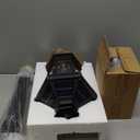 Darkaway 48inch Solar Post Lights Lamp Outdoor Light Fixture, Dusk to Dawn Aluminum Lamp Post with Remote and Pole Mount Base, Solar Path Lighting for Garden Patio Pathway (43.5inch, Black-S25)