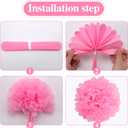 BestoFun 16 PCS Hot Pink Orange Cream Party Decorations Tissue Paper Flowers Pom Poms Decorations for Girl Groovy Birthday Baby Shower Wedding Bachelorette Room Wall Hanging Dcor