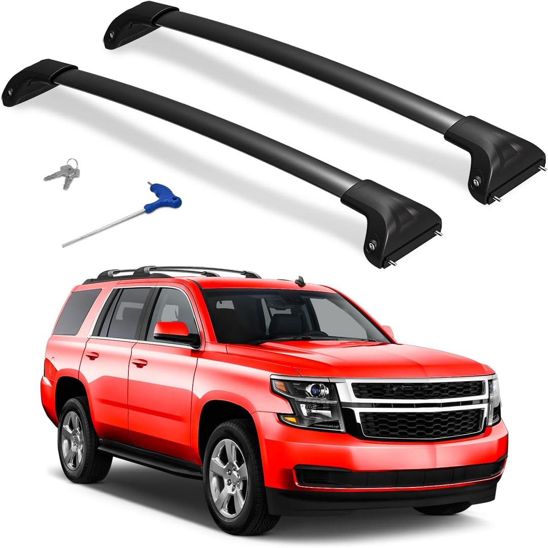 330lbs Lockable Roof Rack Cross Bars Compatible with 2015-2020 Chevrolet Chevy Suburban/Tahoe, GMC Yukon/Yukon XL, Cadillac Escalade/Escalade ESV, Aluminum Heavy Duty Roof Rails Crossbars