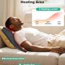 Cordless Shiatsu Neck Massager with Heat & Vibration, Back Neck Shoulder Massager for Pain Relief Deep Tissue, 4D Kneading Back Massage Pillow, Rechargeable Portable Massage, Gifts for Mom,Dad