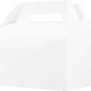 3 x UnicoPak 5 Pack 10x7x7.5 Extra Large Gable Boxes, White Gift Boxes with Handle Lunch Boxes To Go for Birthday Wedding Party Favors Picnic Welcome