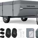 Pop Up Camper Covers Fits 14-16ft Tent Trailer, 7 Layers Top Pop Up Trailer Cover Waterproof Extra Thick, Breathable Ripstop UPF50+
