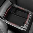 Autorder Center Console Organizer for 2025-2026 Subaru Forester Accessories Armrest Storage Box Secondary Insert Tray with Black Silicone Mats