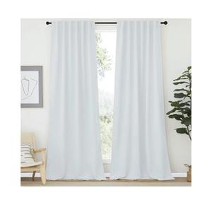 NICETOWN Blackout Curtains Shades Window Drapes - (Greyish White Color) W52 x L90, Double Panels, Blackout Draperies Window Treatment for Living Room