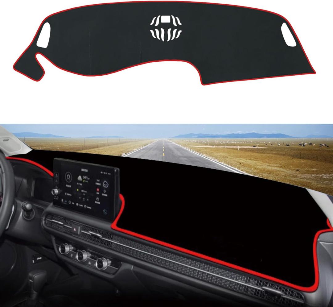 for HR-V HRV 2023 2024 Dashboard Cover Dash Cover Mat Pad Carpet Custom Fit for Honda HR-V HRV 2023 2024 Accessories Anti-Skid Center Console Protector Cover Mat(Red Edge)
