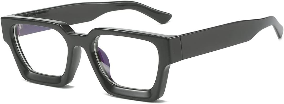 JOVAKIT Fashion Square Blue Light Glasses for Men Women Simple Designer Style Thick Frame Computer Eyeglasses Anti Eyestrain