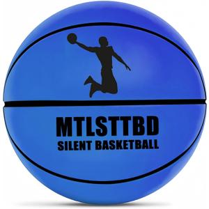 Silent Basketball-Size 7 (29.5") 2026 New Upgrade Dribble Dream Silent Basketball, Grooved Airless Foam Technology for Soundless for Quiet Dribbling and Indoor Training (Blue)