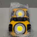 Samyoung 2-Pack Rechargeable Magnetic Work Light, 2400LM Dual-Sided LED Work Light, 4-80H Runtime, Stepless Dimming 2700K-8000K COB Floodlight + 1000LM Spotlight, 360 Rotating Stand & Hook (Yellow)