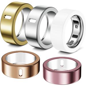 5 Pack Ring Cover Compatible with Oura Ring Gen 4/Oura Ring Gen 3 Horizon/Heritage, Abrasion-Resistant TPU Case for Oura Ring Protector Accessories for Oura Size 10 (Gold+Silver+Rosegold+Pink+White)