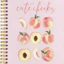Cute Peach Notebook, Preppy Pink Peach Journal, Summer Fruit Lover Gifts Spiral Notebook Journal for Note Taking, Pink Office Supplies, 5.5x8.3 Inch