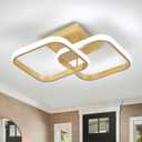 CANEOE Led Hallway Light, 6000K Cool White Modern Led Ceiling Light Fixtures, Gold Square Flush Mount Ceiling Lights for Hallway Living Room Bedroom Kitchen Ceiling Lamp (Gold, Square)