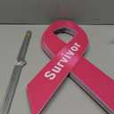 6PCS Breast Cancer Awareness Yard Signs Double-sided Pink Ribbon Survivor Yard Decorations with Metal Stakes Waterproof Outdoor Lawn Sign for Support Party Fundraising Charity Event Supplies