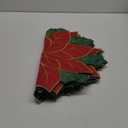 Breling 6 Pieces Christmas Poinsettia Placemats 16 Inch Round Red and Green Placemats Poinsettia Flower Table Mats Xmas Embroidered Table Mats Holiday Doilies for Dinner Home Party Decoration