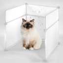 MEEXPAWS Cat Litter Box Enclosure Splash Guard Large 18.9L 18.9W x 20.3H inch, Light Weight Plastic Sheets Easy Clean, White 