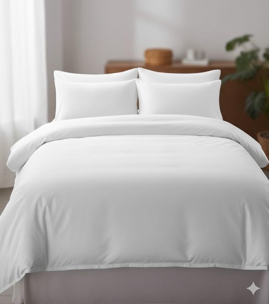 Duvet Cover Set 5 Piece Twim White