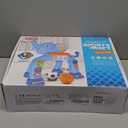 KIZZYEA Toys for 1 2 3 Years Old Boys Girls, Toddler Basketball Hoop & Soccer Goal, Montessori Toy, Interactive Musical Sports Toys with Light, Christmas Birthday Gifts for Baby Kids Age 12-18 Months (Blue)