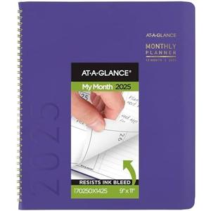 AT-A-GLANCE 2025 Planner, Monthly, 9” x 11”, Large, Contemporary, Purple (70250X1425)