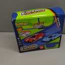 Flex Race Track 16 Ft with Suction Cups Compatible with Diecast 1/64th Cars, Flexible Car Track Toys for Ages 3+ Kids Toddlers Roll Out Portable Racetrack (Light Blue)