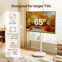 Rolling TV Stand for 32-65" TVs, 88 lbs, White | Portrait or landscape mobile TV cart, adjustable storage box, shelf, height and tilt, VESA up to 400x400