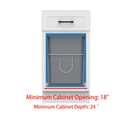 Double Pull-Out Trash Can, 35QT Under-Cabinet Kitchen Bin, Metal Frame, Grey, Fits Above 18 Opening Cabinets