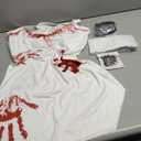 Bloody Dress Costume Women, with Necklace & Lace Gloves Sexy Fishnet Stockings Halloween Bloody Dresses (Large)