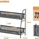 VITVITI 2-Tier Bathroom Organizer Countertop, Metal Wire Mesh Bathroom Counter Organizer Storage with Basket Hooks, Vanity Tray Shelf, Kitchen Spice Rack, Black