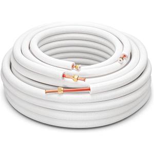 Relaxweex 50 ft Mini Split Line Set 1/4" & 1/2" O. D. Copper Aluminum Tubes with Insulation for Mini Split Air Conditioner Heat Pump System Residencia