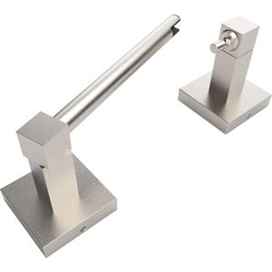 Ruacq Toilet Paper Holder Brushed Nickel Double Post Pivoting Square Tissue Holders Roll Holder Hangers Toilet Paper Stand Stainless Steel and Zinc Alloy Modern Wall Mounted