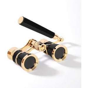 Opera Glasses Binoculars,3X25 Theater Binoculars with Foldable Handle for Adults Kids Women,Small Portable Opera Glasses for Theater and Concert Viewing (Black with Handle)
