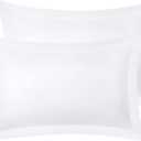 Queen Pillow Sham 600TC 100% Egyptian Cotton Pillow Cover Set of Two 600 Thread Count Cotton Pillow Sham Queen Size 20 X 30 Inch Soft White Solid