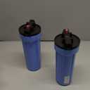 Pentair Pentek 158005 Traditional Slim Line Filter Housing, 3/8" NPT #10 Under Sink Opaque Water Filter Housing with Pressure Relief Button, 10-Inch, Blue (2 Pack)