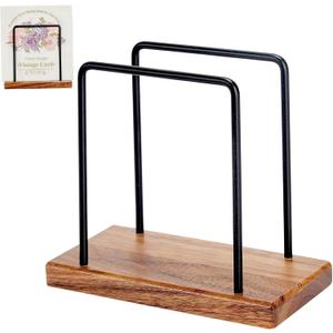 Wooden Napkin Holder Paper Napkin Holder Rustic Square Napkin Holder with Iron Design Suitable for Kitchen Decoration 6.02x2.91x5.32 inches 1 piece