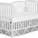 Dream On Me Chelsea 5-in-1 Convertible Full-Size Baby Crib in White, GreenGuard Gold & BSA, Pinewood, 4 Mattress Heights, Converts to Toddler, Day & Full-Size Bed, Modern Classic Nursery, 53"L x 29"W x 38"H