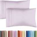 King Pillow Cases Set of 2 - Ultra Soft Hotel Quality Pillowcase Covers - Comfy, Cozy & Wrinkle Free - Shrinkage and Fade Resistant - Machine Washable Pillow Protectors - 2 Piece Set - Light Lavender