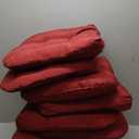Sweet Home Collection Patio Cushions Outdoor Chair Pads Premium Comfortable Thick Fiber Fill Tufted 19" x 19" Seat Cover, 6 Pack, Red