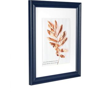 Navy Blue 11x14 Picture Frame, Display Pictures 8x10 with Mat or 11x14 Without Mat, Wall Hanging Photo Frame, 1 Pack