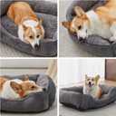 Dog Bed for Small Dogs Washable, Super Soft Durable Cat Bed, Warming Soft Calming Puppy Bed Pet Bed with Anti-Slip Bottom, Grey, 20 x 19 x 6inch