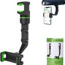 Wool Car Phone Holder, Woolcar Rearview Mirror Phone Holder, Multi-Function Adjustable 360 Universal Mount, Multi-Angle Adjustment Rotatable and Retractable for All Cell Phones and Cars (Green)