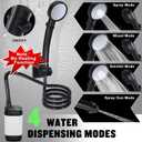 Portable Shower for Camping, [Long-Lasting] Spopal 6000mAh Rechargeable Camping Shower with Intelligent LED Display, 4 Spray Modes, IPX7 Waterproof Outdoor Camp Pump for Hiking, Travel, Car, Pet
