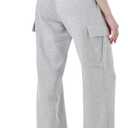 TTZ Women’s Tall Cargo Sweatpants 32" Inseam Extra Long Soft Stretch Lounge Pants for Tall Women (Gray, L)