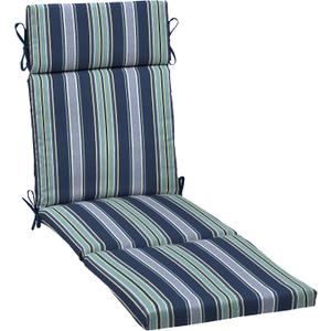Arden Outdoor Chaise Cushion, 21 in x 72 in, Weather-Proof, Rain-Proof, Fade Resistant Patio Cushion for Chaise Lounger Sapphire Aurora Blue Stripe