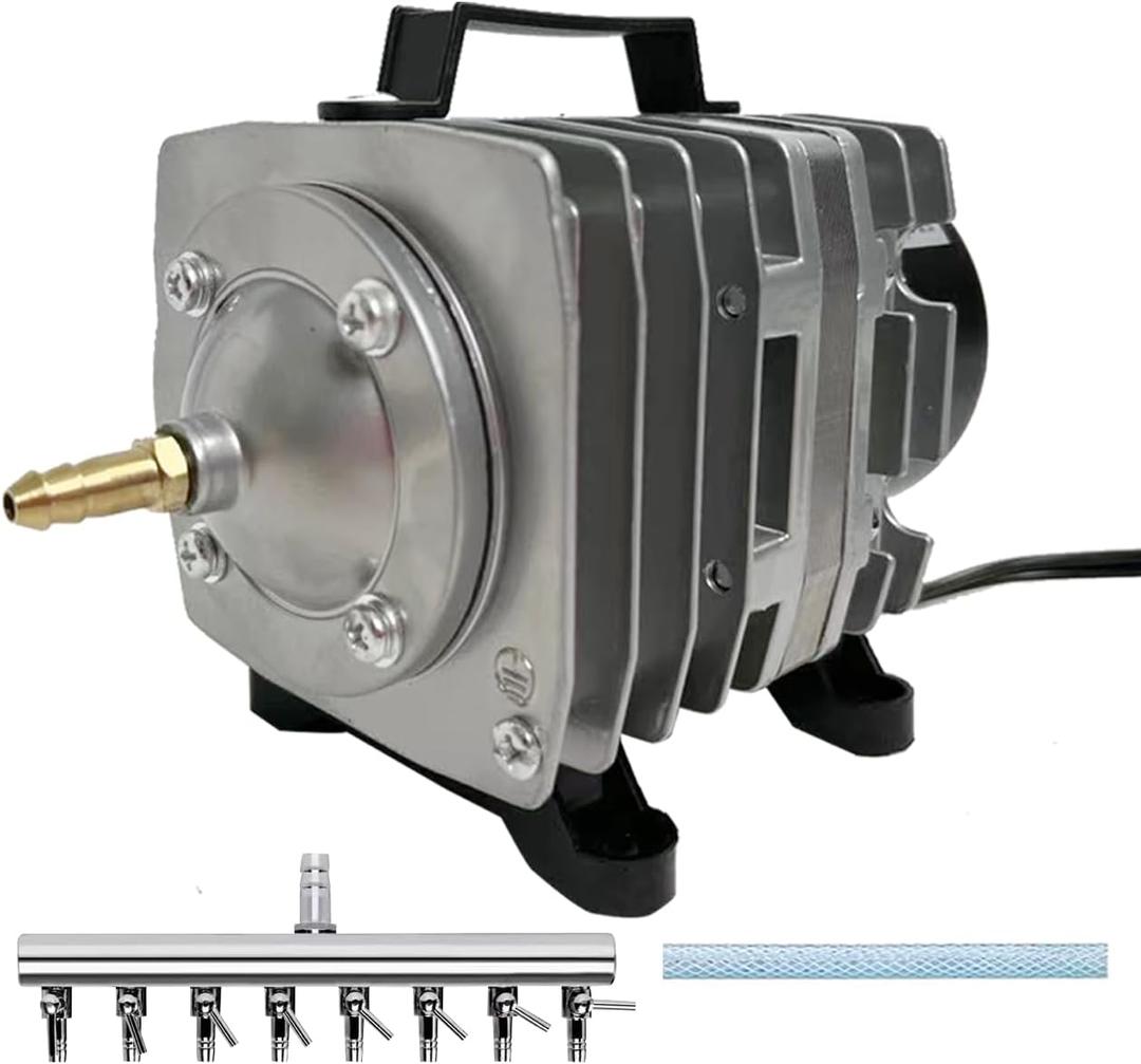 Commercial Air Pump 1250 GPH 8 Outlet 46W 70L/min for Aquarium and Hydroponic Systems