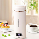 Travel Electric Kettle Portable Mini Kettle,Small Hot Water Boiler with 4 Temperature Settings,304 Stainless Steel,Fast Boiling Water with Auto ShutOff and Boil Dry Protection,400ml (Beige, 400ML)