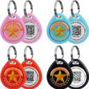 QR Code Smart Pet ID Tag for Cats Dogs - Waterproof Durable Pet Identity Tracking Accessory No Fees & Privacy Protection Personalized for Dogs and Cats (Black Pink red Blue, M)