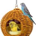 Chewproof Steel Frame Bird Nest for Cage, Washable Small Bird Bed Hammock Hideout Lay Eggs Parakeet Nest Sleep, Parakeet Warm Bed House Hut for Lovebird, Canary, Budgie