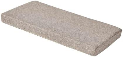 48 x 18 Inch Piano Bench Cushions for Indoor Furniture with Ties Non Slip Kitchen Dining Room Bench seat Cushion for Shoe Storage Ottoman Window Settee Pad，Khaki