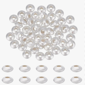 BENECREAT 925 Sterling Silver Beads 2.2mm Round Sterling Silver Beads Metal Spacer Beads Large Hole Silver Round Beads