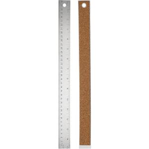 PATIKIL Stainless Steel Ruler Cork Backed, 15 Inch Straight Edge Ruler Non-Slip Cork Backing with Inch and Centimeter Scale for Office Engineering Drawing