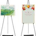2 Pack 63" Black Easel Stand for Display Wedding Sign & Poster,Adjustable Easels for Display Poster Board Stand,Collapsable Portable Metal Painting Easel Tripod for Floor(Black 2 PC)