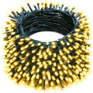 Christmas String Lights Outdoor, 196 FT 600 LED String Lights with 8 Lighting Modes Timer, Waterproof Christmas Decorations for Party Yard Garden Tree Wedding Holiday, Warm White